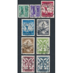HUNGARY - 1933 10f to 5P Airmail set of 9, used – Michel # 502-510
