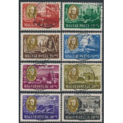 HUNGARY - 1947 President Roosevelt set of 8, used – Michel # 985-992