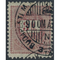 HUNGARY - 1888 3Ft purple/red on gold Envelope, used – Michel # 40A