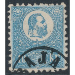 HUNGARY - 1871 10Kr blue Emperor Franz Josef (lithographed), used – Michel # 4a