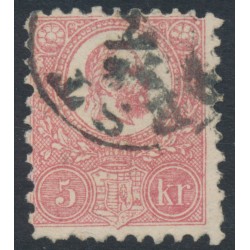 HUNGARY - 1871 5Kr rose Emperor Franz Josef (lithographed), used – Michel # 3a