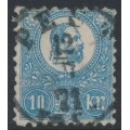 HUNGARY - 1871 10Kr blue Emperor Franz Josef (lithographed), used – Michel # 4a HUNGARY - 1871 10Kr blue Emperor Franz Josef (lithographed), used – Michel # 4a