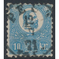 HUNGARY - 1871 10Kr blue Emperor Franz Josef (lithographed), used – Michel # 4a