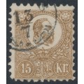 HUNGARY - 1871 15Kr brown Emperor Franz Josef (lithographed), used – Michel # 5a HUNGARY - 1871 15Kr brown Emperor Franz Josef (lithographed), used – Michel # 5a
