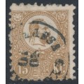 HUNGARY - 1871 15Kr brown Emperor Franz Josef (lithographed), used – Michel # 5a HUNGARY - 1871 15Kr brown Emperor Franz Josef (lithographed), used – Michel # 5a