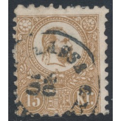 HUNGARY - 1871 15Kr brown Emperor Franz Josef (lithographed), used – Michel # 5a
