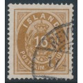 ICELAND - 1886 16a brown Numeral, perf. 14:13½, used – Facit # 13c