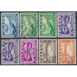 ICELAND - 1934 10a to 2Kr Airmail set of 8, used – Facit # 204-209