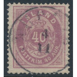 ICELAND - 1891 40a lilac Numeral, perf. 14:13½, used – Facit # 17c