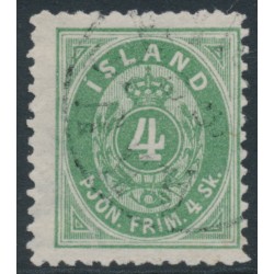 ICELAND - 1873 4Sk green Numeral Official, postally used – Facit # TJ3