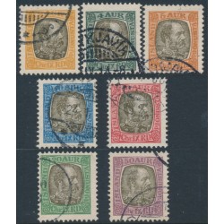 ICELAND - 1902 3a to 50a King Christian X ÞJÓNUSTU (Officials) set of 7, used – Facit # TJ26-TJ32