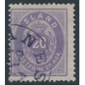 ICELAND - 1881 20a violet Numeral, perf. 14:13½, used – Facit # 14bv1