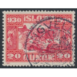 ICELAND - 1930 20aur red Anniversary of the Althing, used – Facit # 178