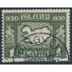 ICELAND - 1930 1Kr green Anniversary of the Althing, used – Facit # 184