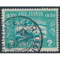ICELAND - 1930 2Kr emerald Anniversary of the Althing, used – Facit # 185