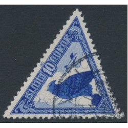 ICELAND - 1930 10aur blue triangle airmail Anniversary of the Althing, used – Facit # 188