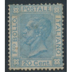 ITALY - 1867 20c pale blue King Vittorio Emmanuele II, MH – Michel # 26b