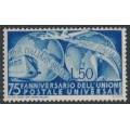 ITALY - 1949 50L ultramarine UPU Anniversary, MH – Michel # 772
