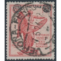 ITALY - 1924 1L on 10c red Red Cross, perf. 14:14, used – Michel # 202A