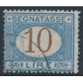 ITALY - 1874 10L blue/brown Postage Due, used – Michel # P14 ITALY - 1874 10L blue/brown Postage Due, used – Michel # P14