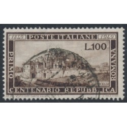 ITALY - 1949 100L brown La Repubblica Romana, used – Michel # 773