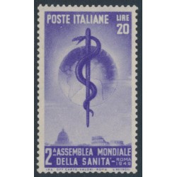 ITALY - 1949 20L violet World Health Congress, MNH – Michel # 780