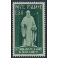 ITALY - 1950 20L deep green Guido d’Arezzo, MNH – Michel # 799