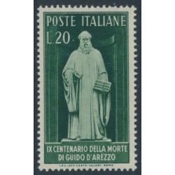 ITALY - 1950 20L deep green Guido d’Arezzo, MNH – Michel # 799