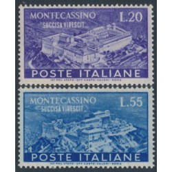 ITALY - 1951 Rebuilding of Monte Cassino set of 2, MNH – Michel # 837-838