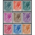 ITALY - 1953 Italia Turrita set of 9, winged wheel watermark, MNH – Michel # 884-891
