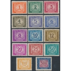 ITALY - 1947 Postage Dues set of 14, winged wheel watermark, MNH – Michel # P74-P87 ITALY - 1947 Postage Dues set of 14, winged wheel watermark, MNH – Michel # P74-P87