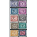 ITALY - 1955 Postage Dues set of 10, stars watermark, MNH – Michel # P88-P97