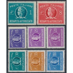 ITALY - 1947 Concessional Letter Post set of 8, MNH – Michel # G7-G14