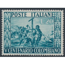 ITALY - 1951 20L blue-green Christopher Columbus, MNH – Michel # 833