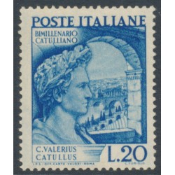 ITALY - 1949 20L blue Gaius Valerius Catullus, MNH – Michel # 786