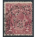 AUSTRALIA - 1924 2d brown KGV, 'weak lower ¼ of design' [16R58], used – ACSC # 97Abb