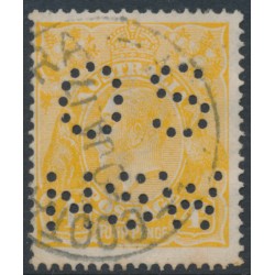 AUSTRALIA - 1917 4d pale orange-yellow KGV, perf. OS NSW, used – ACSC # 110Eb