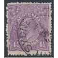 AUSTRALIA - 1924 4½d violet KGV, single watermark, coarse paper, used – ACSC # 118Aab