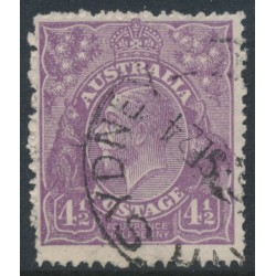 AUSTRALIA - 1924 4½d violet KGV, single watermark, coarse paper, used – ACSC # 118Aab