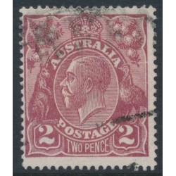 AUSTRALIA - 1924 2d brown KGV, ‘crack over Emu’s head’ [12L21], used – ACSC # 97A(12)e