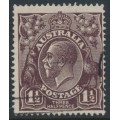 AUSTRALIA - 1918 1½d black-brown KGV, inverted single watermark, used – ACSC # 83Aa