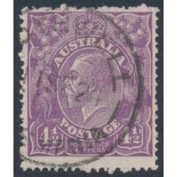 AUSTRALIA - 1924 4½d violet KGV, single watermark, coarse paper, used – ACSC # 118Aab
