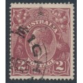 AUSTRALIA - 1924 2d brown KGV, 'spot NW corner' [12L33], used – ACSC # 97A(12)g