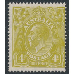 AUSTRALIA - 1927 4d greenish olive KGV, SM watermark, p.14¼:14, MH – ACSC # 115 AUSTRALIA - 1927 4d greenish olive KGV, SM watermark, p.14¼:14, MH – ACSC # 115