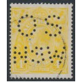AUSTRALIA - 1916 4d pale lemon-yellow KGV, perf. OS NSW, used – ACSC # 110Cb AUSTRALIA - 1916 4d pale lemon-yellow KGV, perf. OS NSW, used – ACSC # 110Cb
