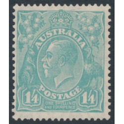 AUSTRALIA - 1928 1/4 greenish blue KGV, SM watermark, p.13½:12½, CTO – ACSC # 130Aw AUSTRALIA - 1928 1/4 greenish blue KGV, SM watermark, p.13½:12½, CTO – ACSC # 130Aw