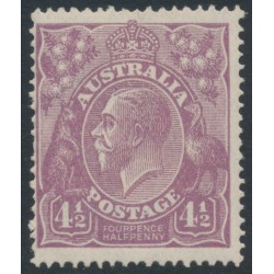 AUSTRALIA - 1924 4½d reddish violet KGV, single watermark, MH – ACSC # 118E