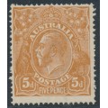 AUSTRALIA - 1917 5d chestnut KGV, comb perf., single watermark, MH – ACSC # 123A