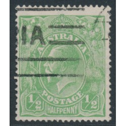 AUSTRALIA - 1918 ½d green KGV, LM watermark, 'eight wattles' [5L17], used – ACSC # 65E(5)f