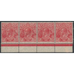 AUSTRALIA - 1926 1½d red KGV, SM wmk, p.14¼:14, slurred + translucent, MH – ACSC # 91B(2)m+aa+c AUSTRALIA - 1926 1½d red KGV, SM wmk, p.14¼:14, slurred + translucent, MH – ACSC # 91B(2)m+aa+c
